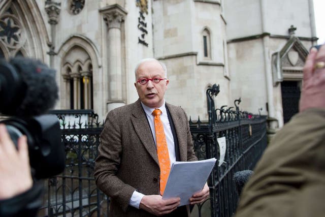 Phil Shiner of Public Interest Lawyers outlines his case outside the High Court