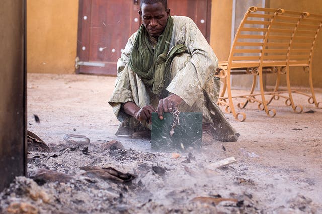 The ashes of priceless manuscripts, some of them up to 700 years old, burned by Jihadis in Mali’s fabled Timbuktu