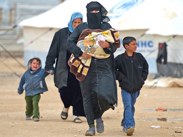 Syrian refugees at a camp in Mafraq, Jordan