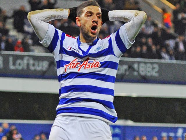 QPR’s Adel Taarabt shows frustration at a point but City felt the pain