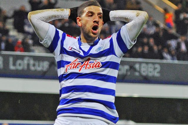 QPR’s Adel Taarabt shows frustration at a point but City felt the pain