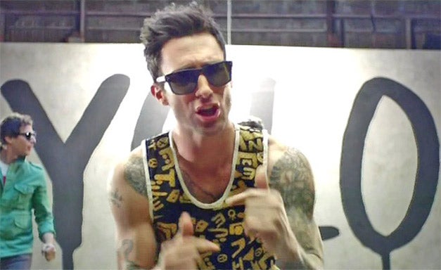 Maroon 5’s Adam Levine in the YOLO video
