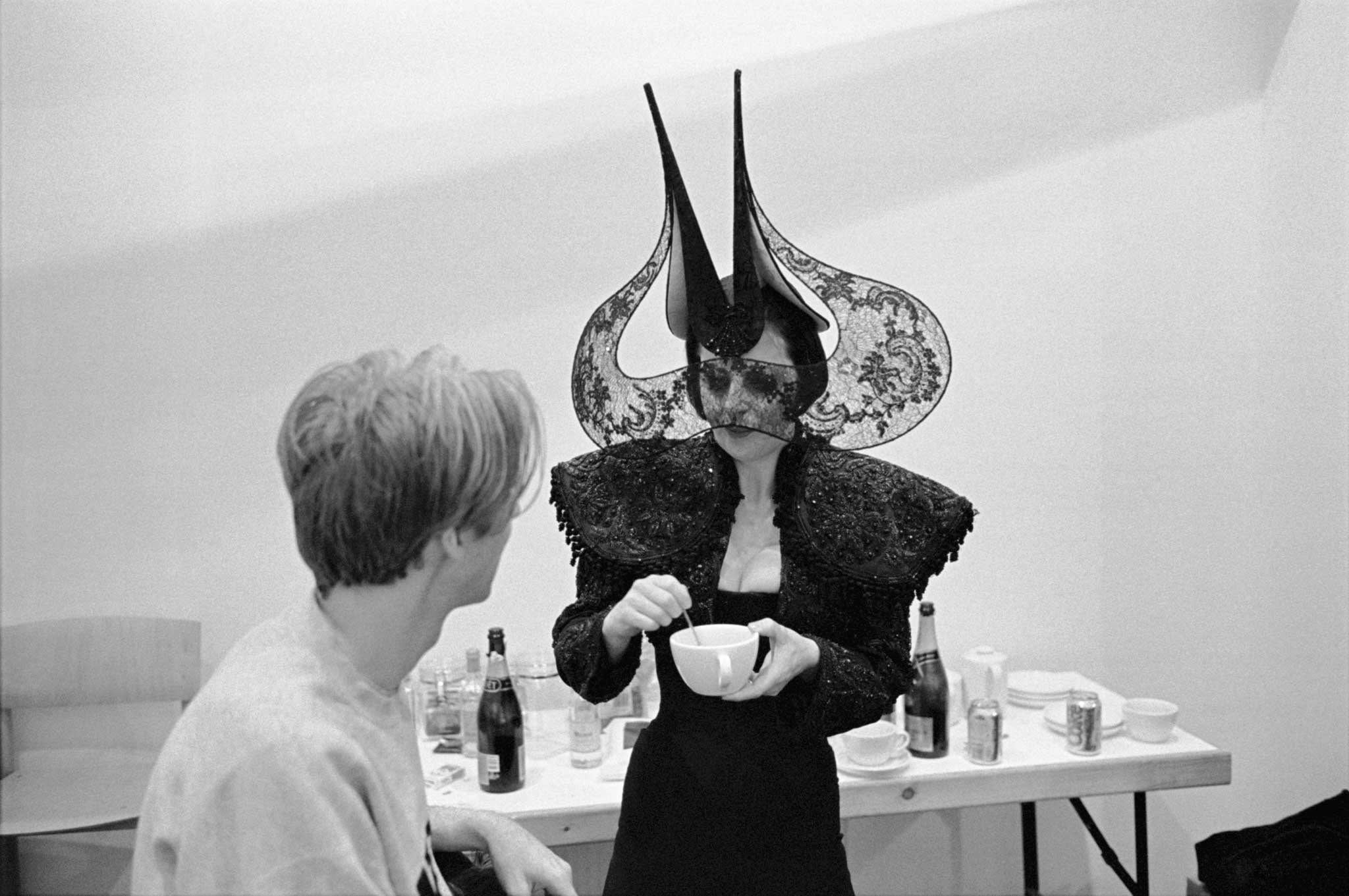 Isabella Blow in a 2002 Treacy hat. He says: 'Isabella Blow helped hats enormously - she was fearless'
