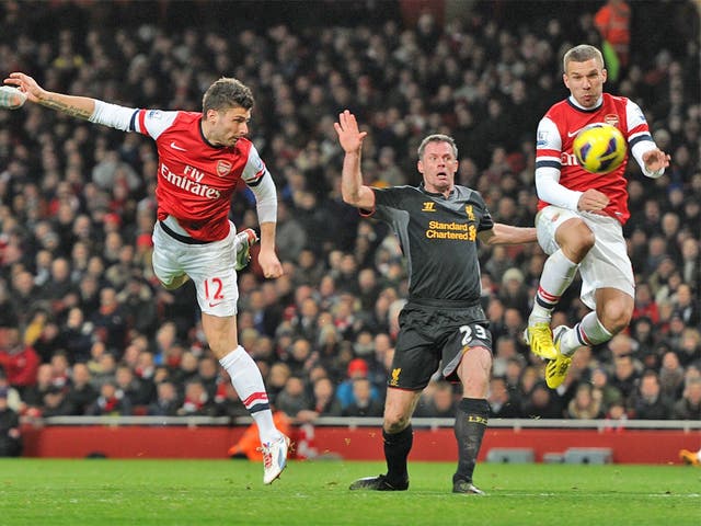 Olivier Giroud continued his fine goal scoring form with a headed effort