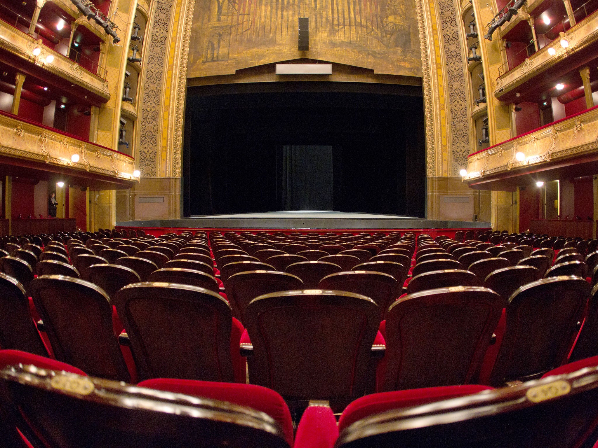 A picture taken on January 18, 2011 in Paris, shows the stage in the main room of the Chatelet Theater.