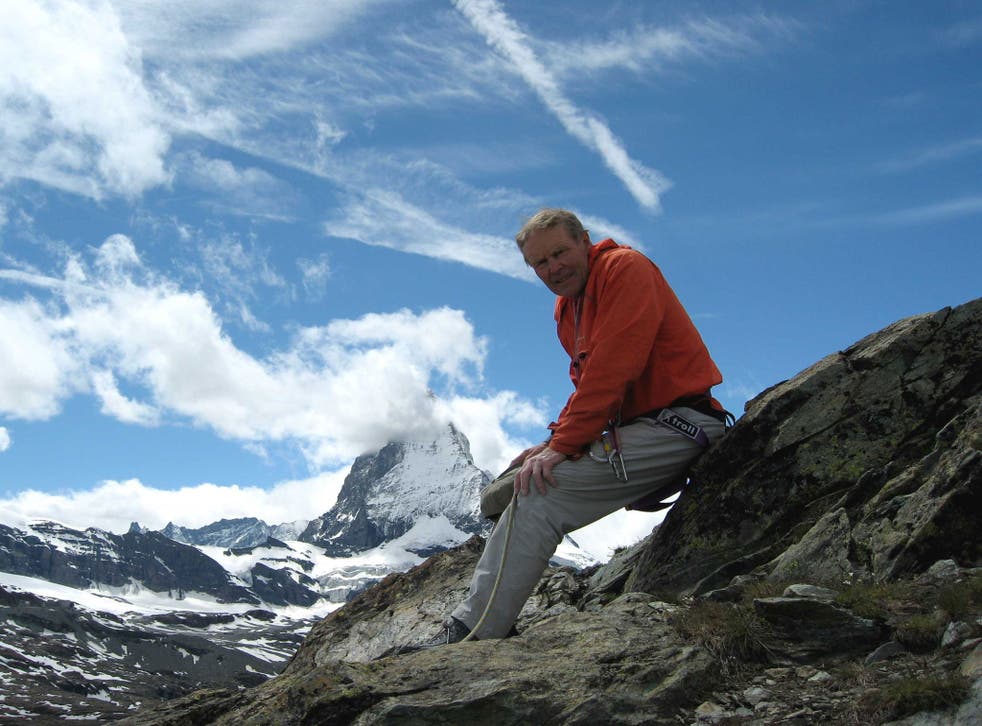 Walker near the Matterhorn in 2007 on the 150th anniversary of the Alpine Club’s formation