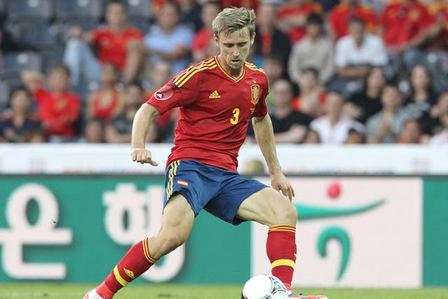 Monreal in action for Spain