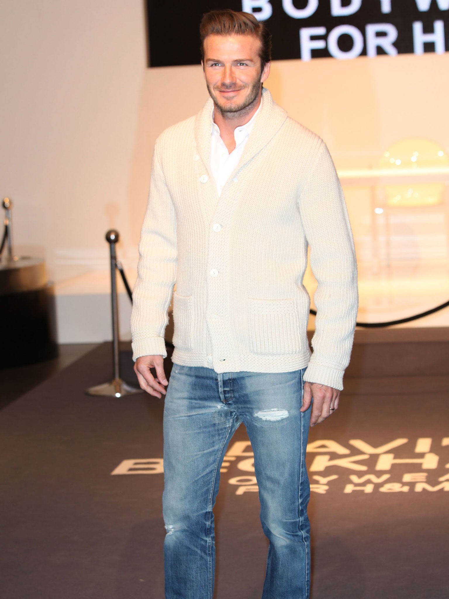 David Beckham launches his new Bodywear range for H&M, Regent Street in London