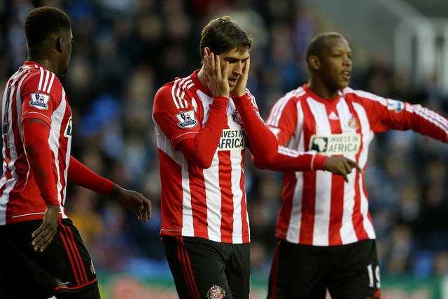 Danny Graham of Sunderland looks dejected during the Barclays Premier League match between Reading and Sunderland