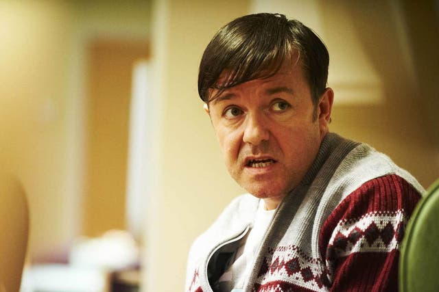 Cringeworthy: Ricky Gervais as downtrodden care-home worker Derek