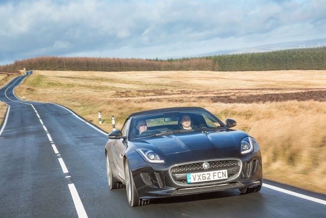 The new Jaguar F-Type testing in north Wales with Jaguar's Tim Clarke behind the wheel