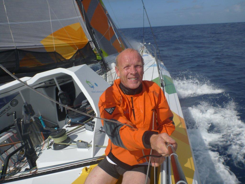 A self-portrait of Mike Golding in sunnier climes. The British solo sailor is due to finish the Vendée Globe singlehanded non-stop round the world race at Les Sables d’Olonne on Wednesday.