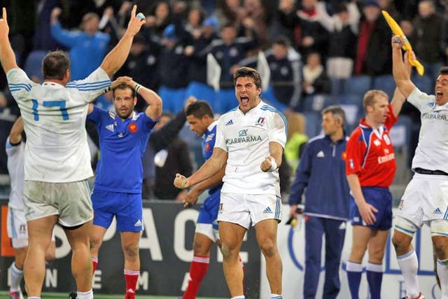 Italy delight and France despair at the final whistle in Rome