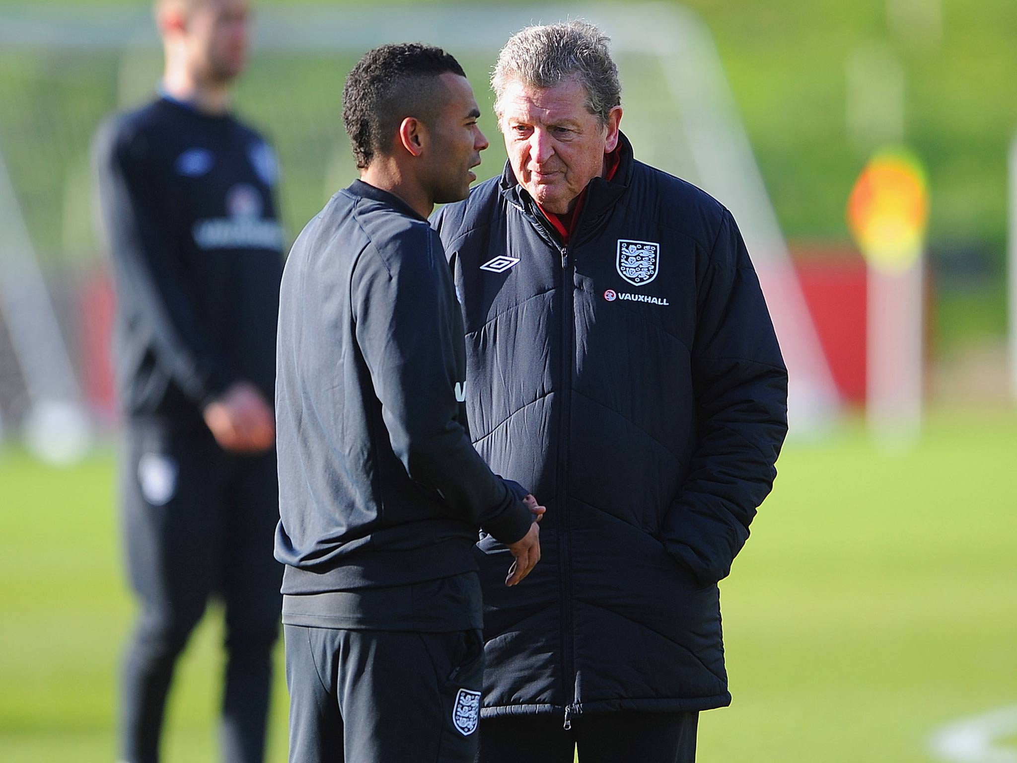 Ashley Cole with manager Roy Hodgson