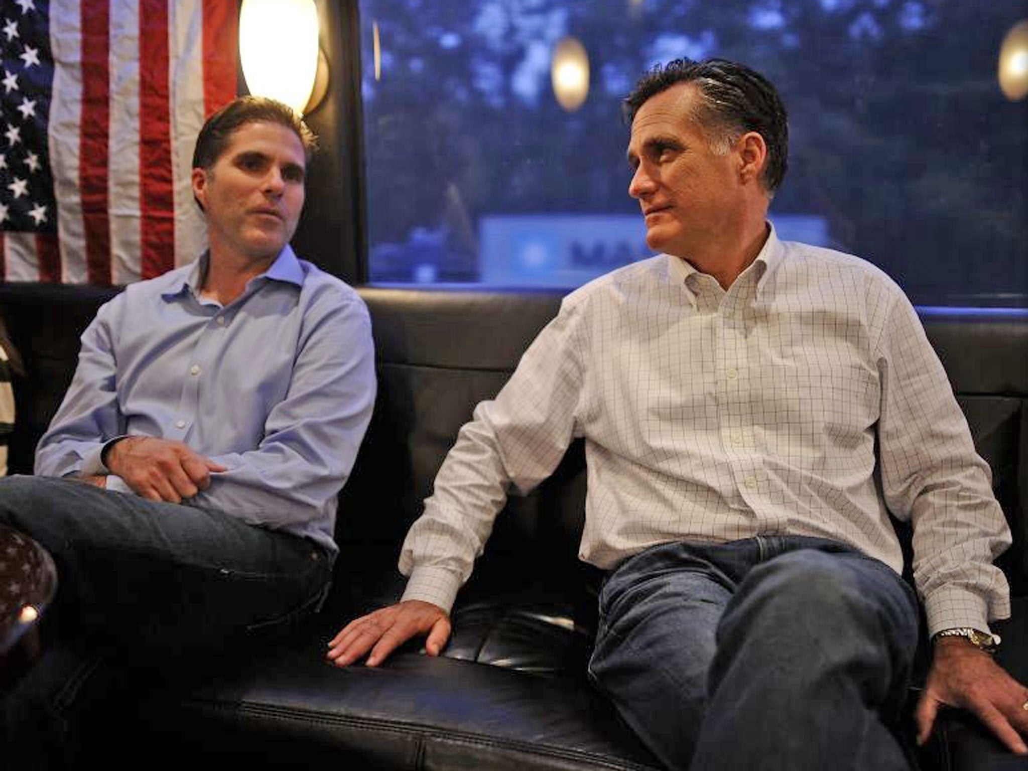 The younger Romney, left ,worked hard for his father on the trail last year