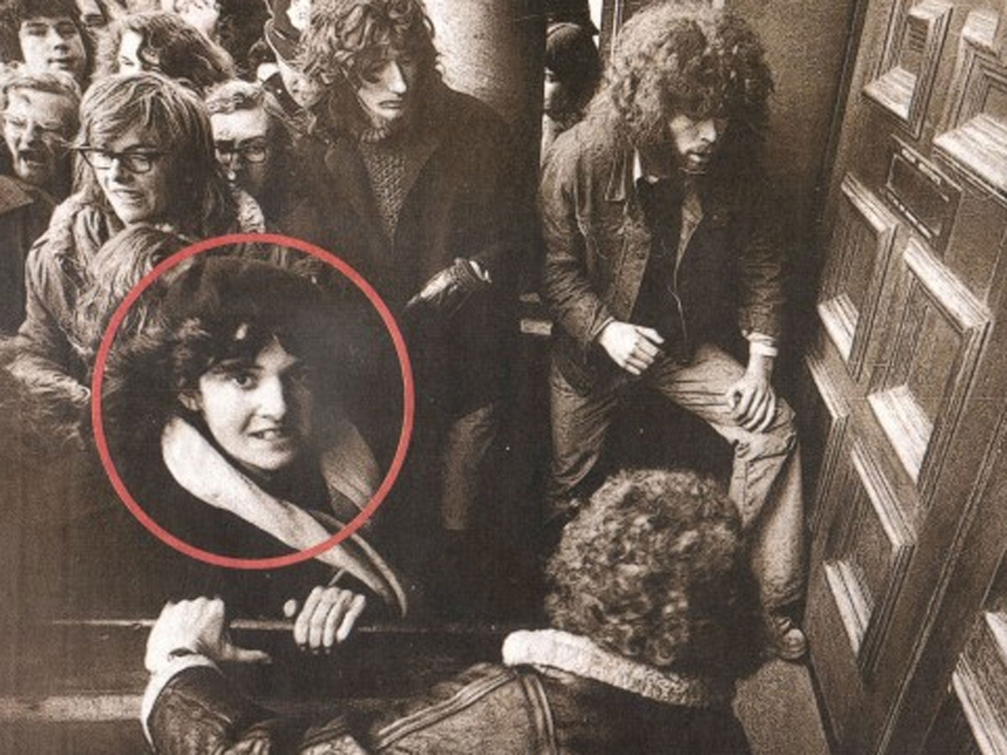 Huhne, circled, at a protest at Oxford in 1973