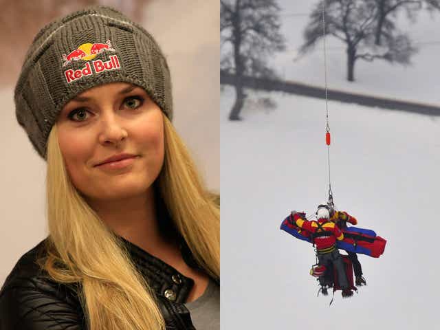 Lindsey Vonn was airlifted to hospital following her original injury