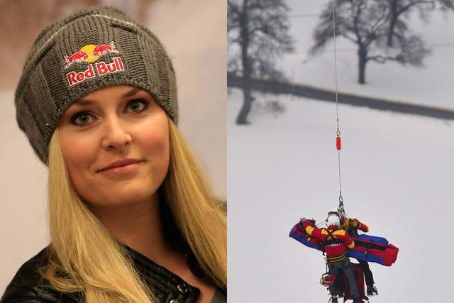 Lindsey Vonn was airlifted to hospital following her original injury