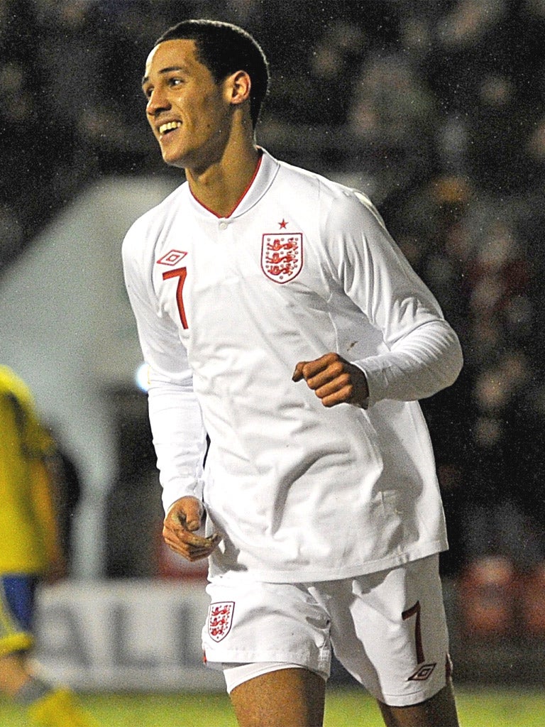 Tom Ince scored his first two goals for the Under-21s