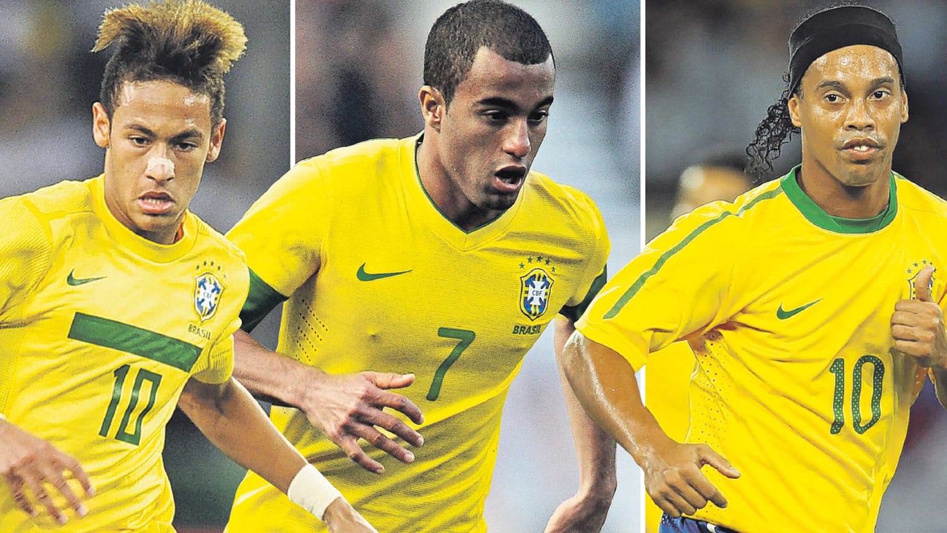 Neymar, Lucas Moura and Ronaldinho
