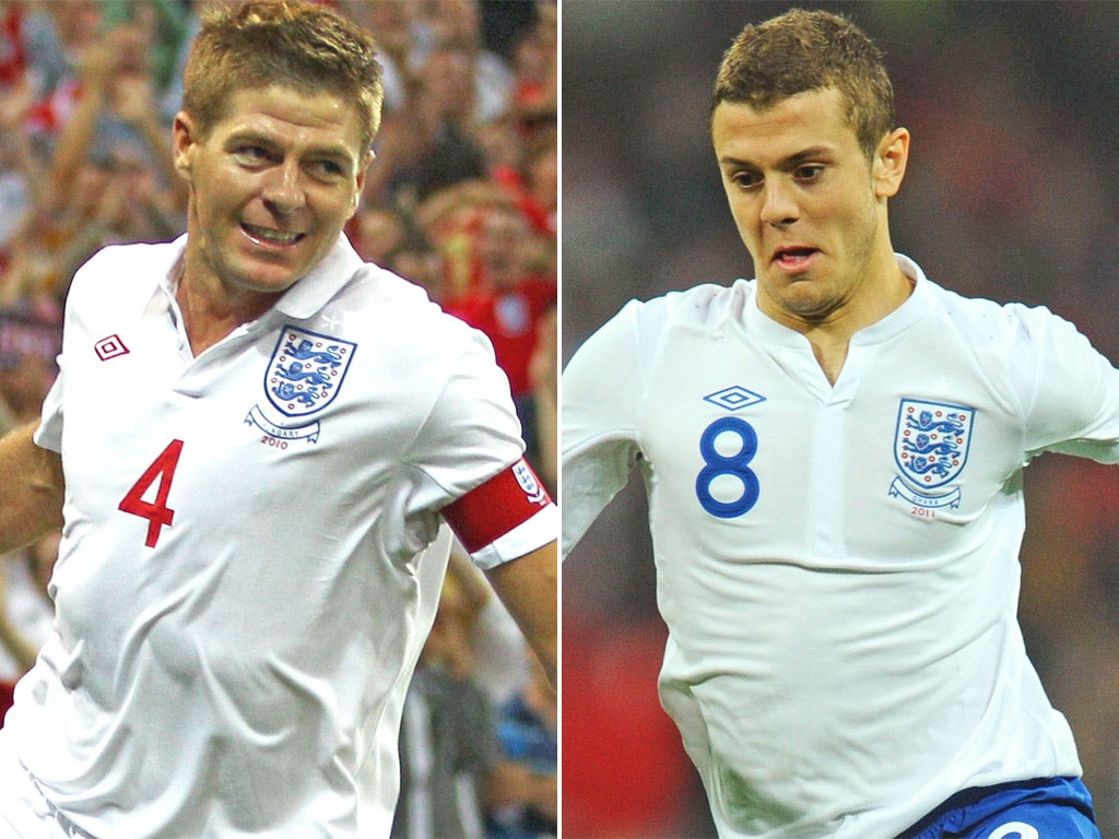 Old and new: Steven Gerrard and Jack Wilshere