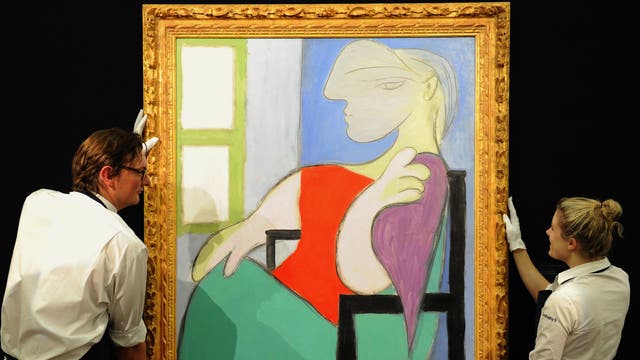 A budget-busting night: Picasso&#39;s &#39;Femme Assise Pres d&#39;une Fenetre&#39; snapped up for £28.5m and Egon Schiele portrait sells for record price | The Independent | The Independent