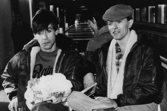 March 1977: Rock singers David Bowie, right, and Iggy Pop in Germany.