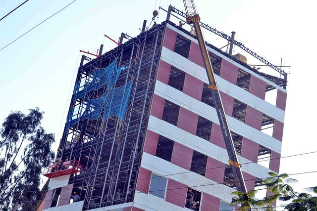 The 10-storey building called Instacon, built in 48 hours in Chandigarh