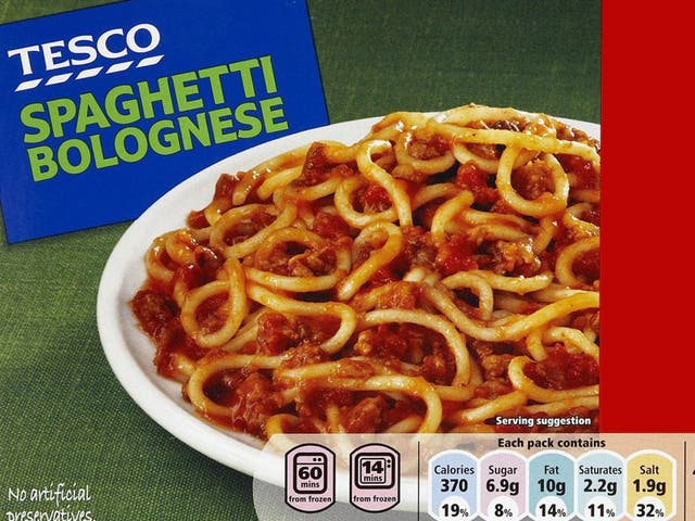 Tesco said it was withdrawing its frozen spaghetti bolognese as a 'precaution'