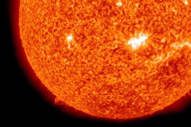 In a screen grab taken from a handout timelapse sequence provided by NASA / SDO, a solar spot in the centre of the Sun is captured from which the first X-class flare was emitted in four years on February 14, 2011.