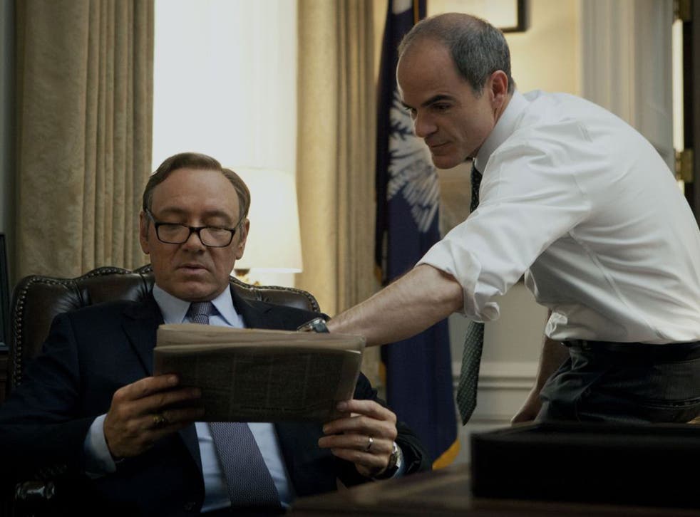 Kevin Spacey (left) in House of Cards