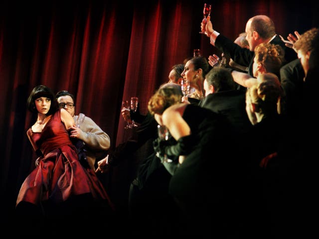 Red for danger: Corinne Winters as Violetta and Ben Johnson as Alfredo in La Traviata
