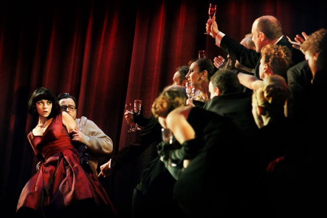 Red for danger: Corinne Winters as Violetta and Ben Johnson as Alfredo in La Traviata