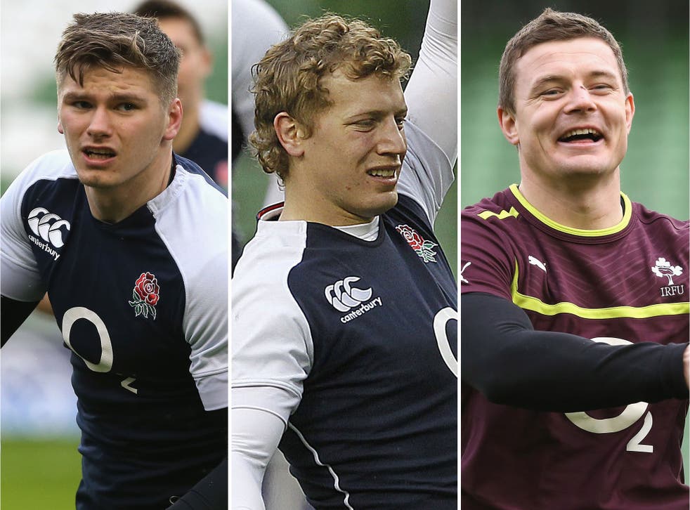 Backs to the fore: England will need inspiration from Owen Farrell (left) and Billy Twelvetrees (centre) to counter Brian O’Driscoll (right) if they are to stop Ireland celebrating victory in Dublin
