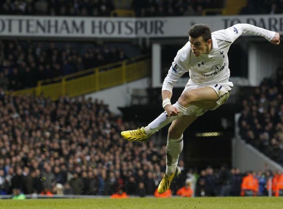 Spurs 2 Newcastle United 1: Double goalscorer Gareth Bale takes a shot