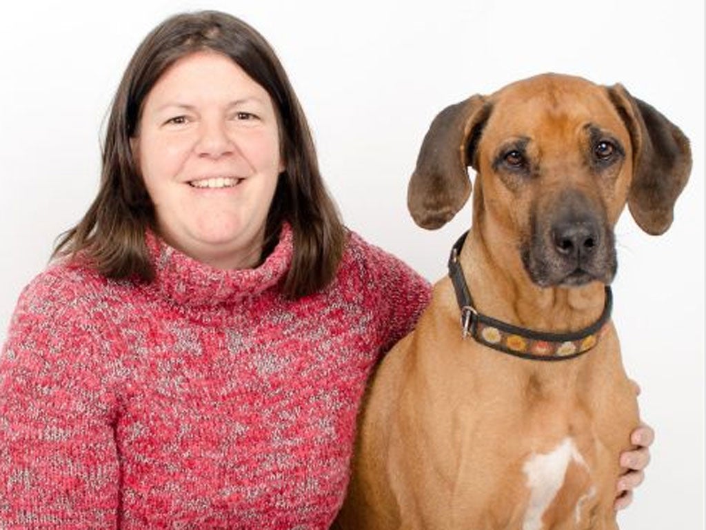 Dr Juliane Kaminski of the University of Portsmouth's Department of Psychology with her dog