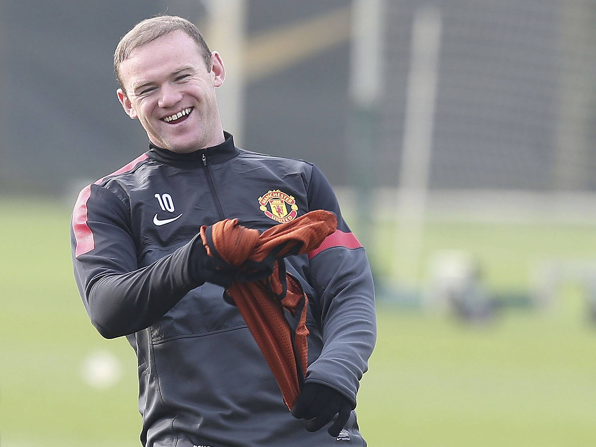 Wayne Rooney pictured training for United