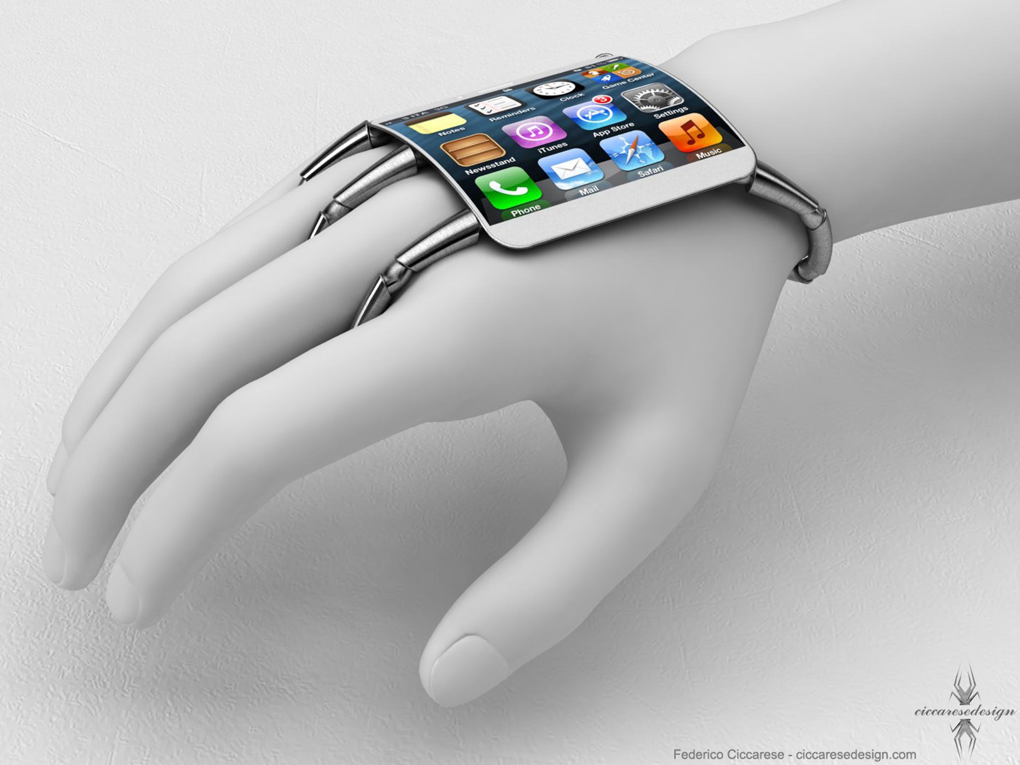 Designer Federico Ciccarese has come up with a watch that slots to your hand by attaching metal clasps between the fingers