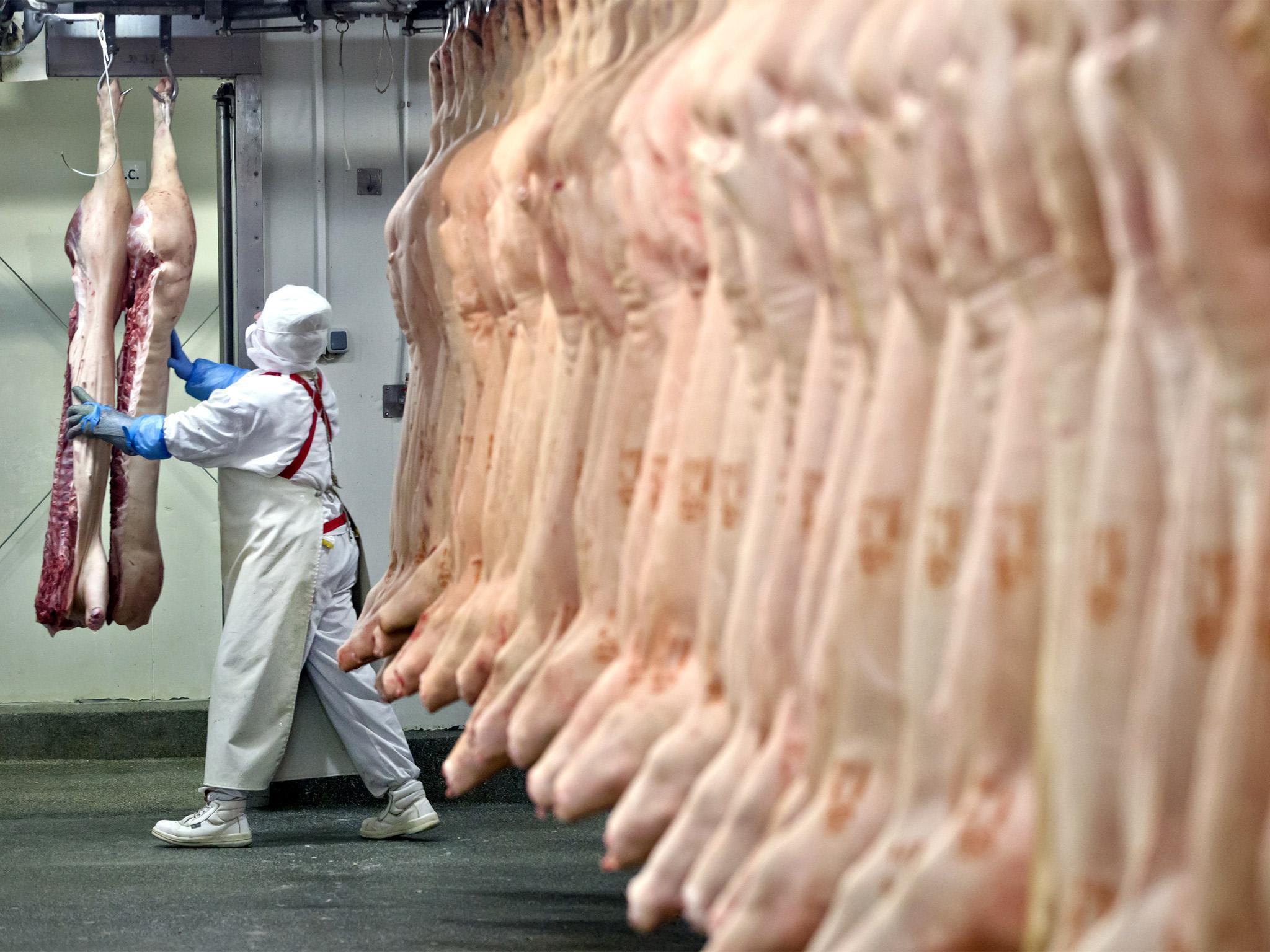 Worker at an abattoir