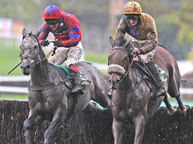 Tidal Bay, right, is very well handicapped in the National