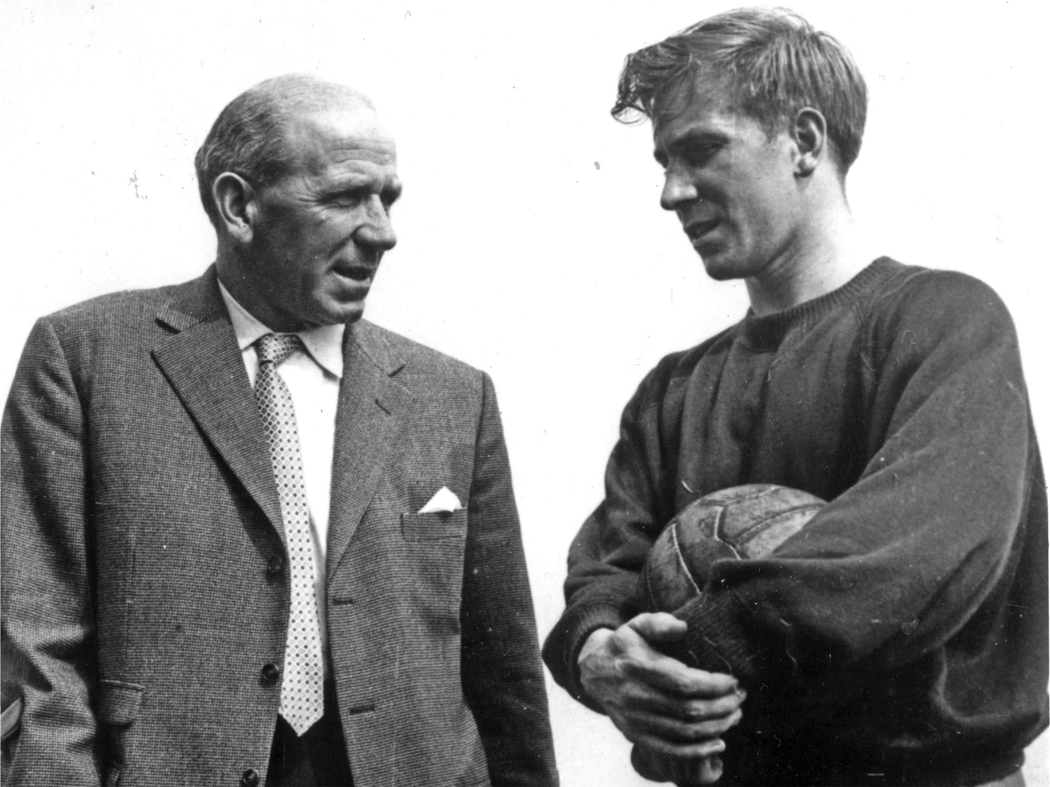 Matt Busby with Bobby Charlton shortly after the crash in 1958