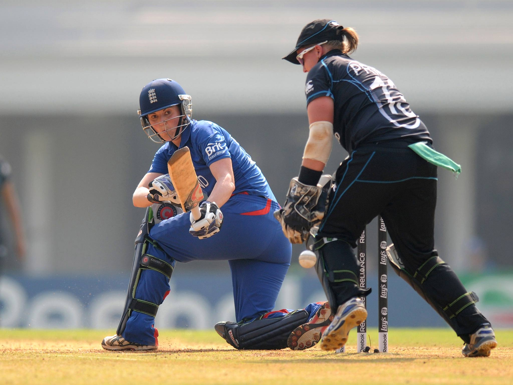 England captain Charlotte Edwards in action against New Zealand at the World Cup