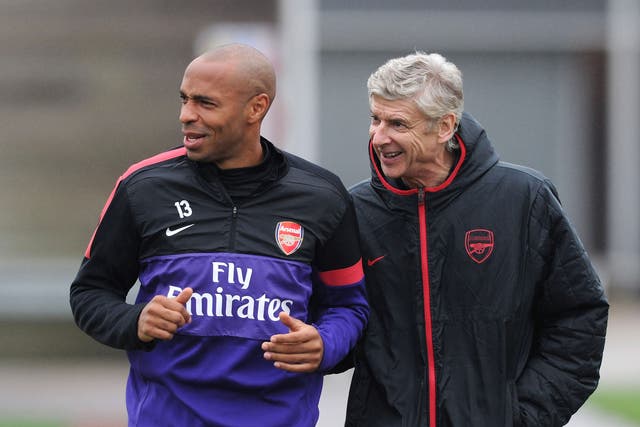 Thierry Henry and Arsene Wenger 