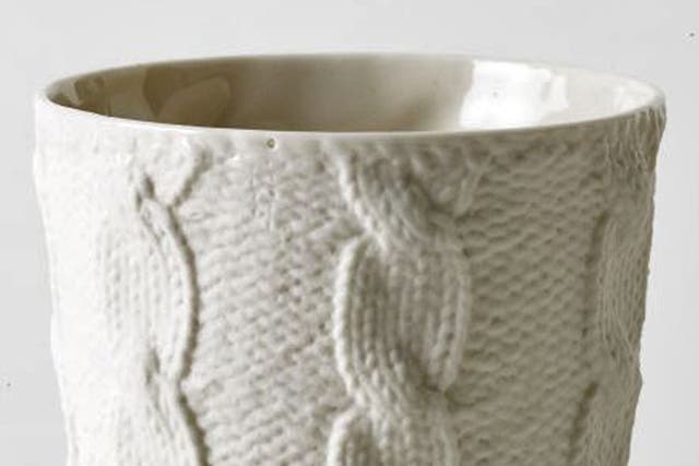 <p>1. These Aran and cable vases look like knitted textiles but are actually Annette Bugansky's tactile ceramics. £34 each, <a href="http://www.culturelabel.com/aran-white.html" target="_blank" title="culturelabel.com">culturelabel.com</a></p>