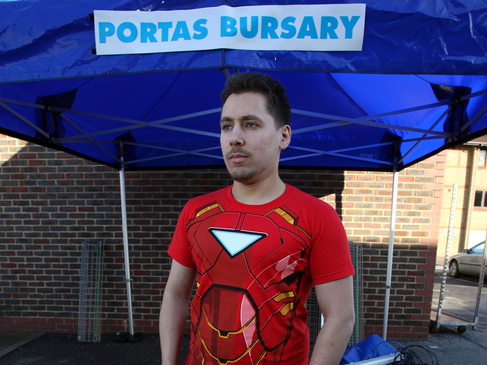 James Cobley, 26, a Portas Bursary recipient, pictured by his stall in Dartford Market