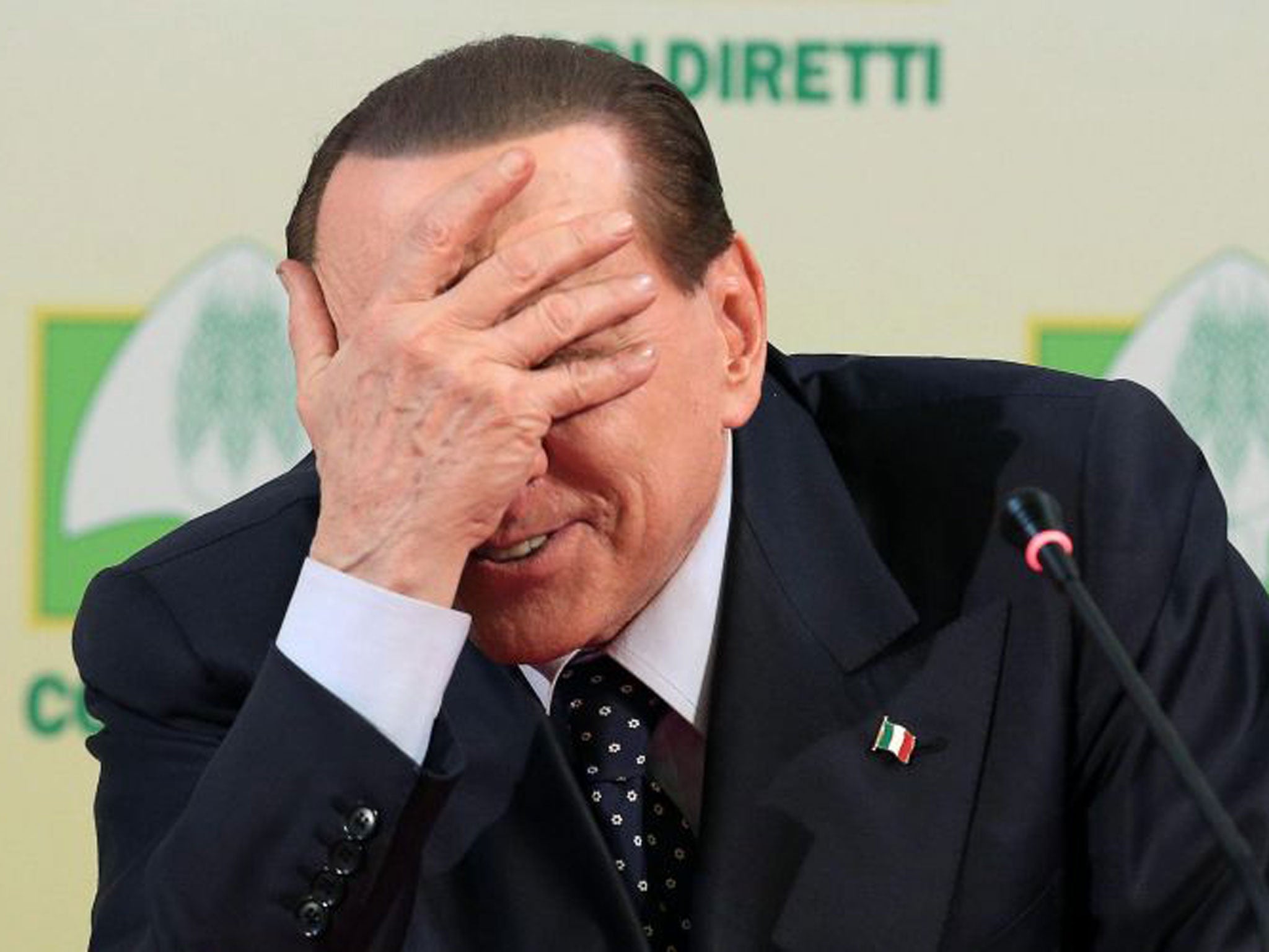 Silvio Berlusconi on the campaign trail in Rome yesterday