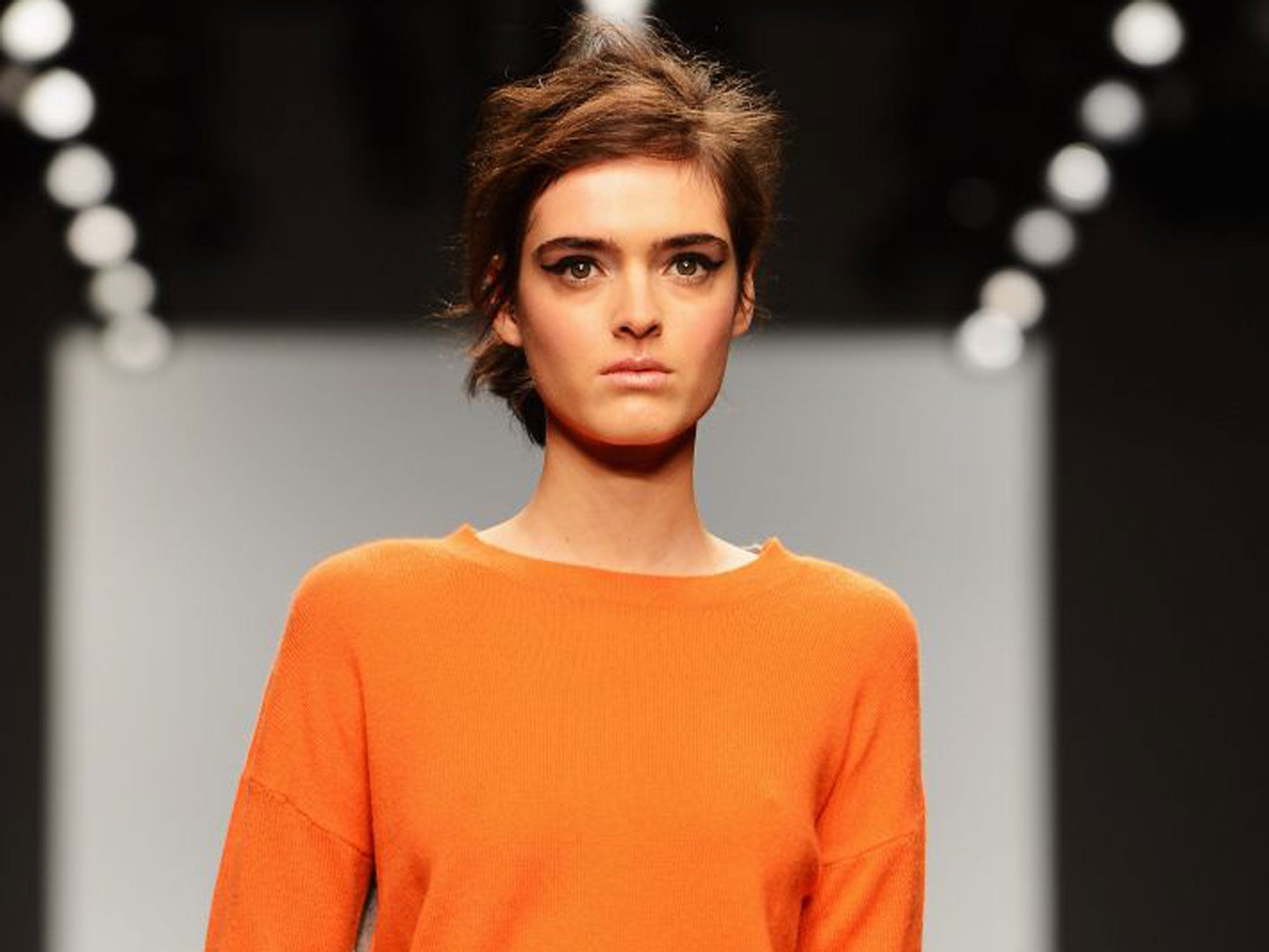 A model at Zoe Jordan’s show, which was the first at this year’s London Fashion Week