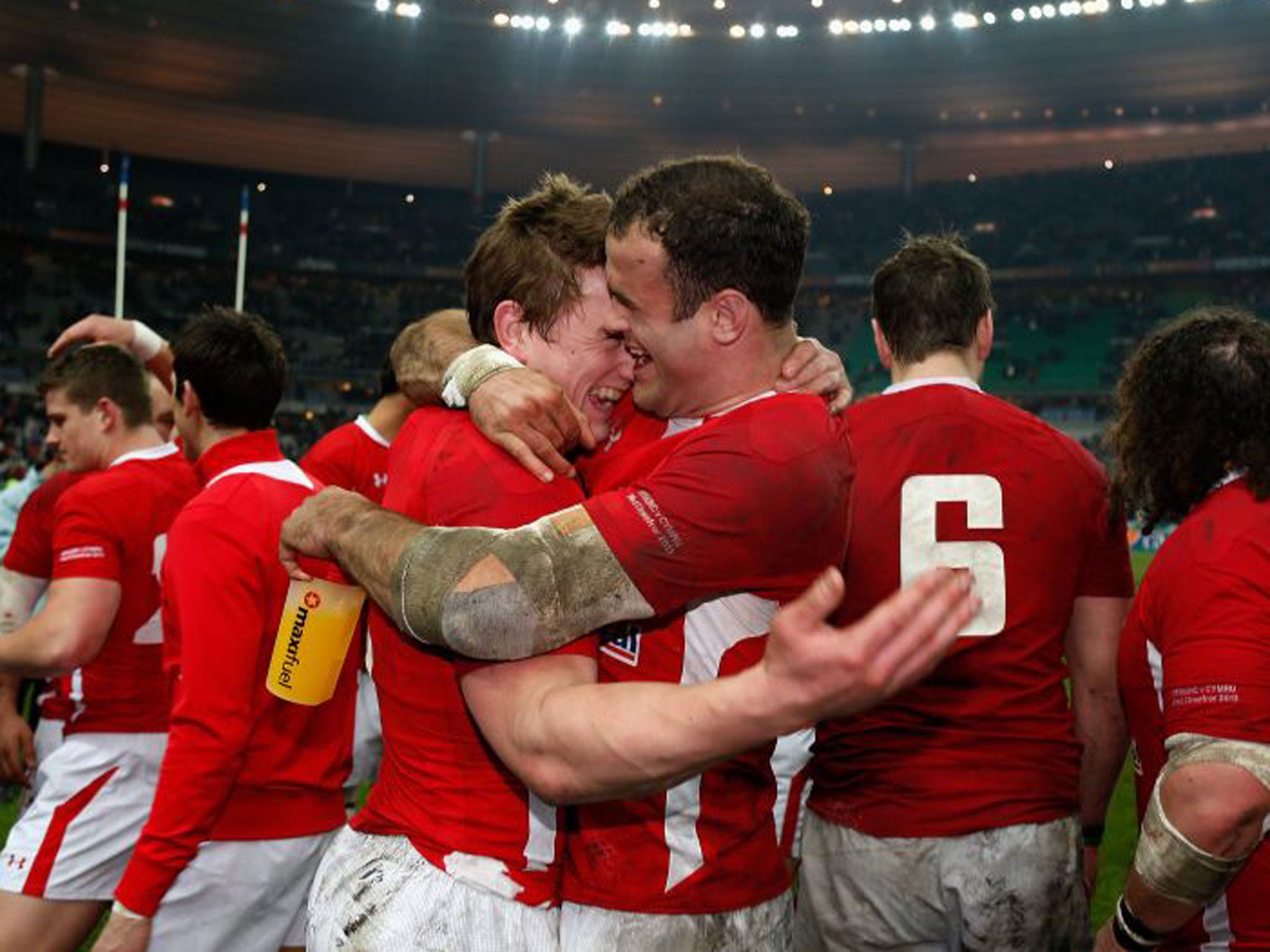 It was emotional after our win – as my bear hug on Jonathan Davies shows