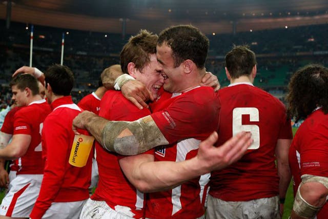 It was emotional after our win – as my bear hug on Jonathan Davies shows