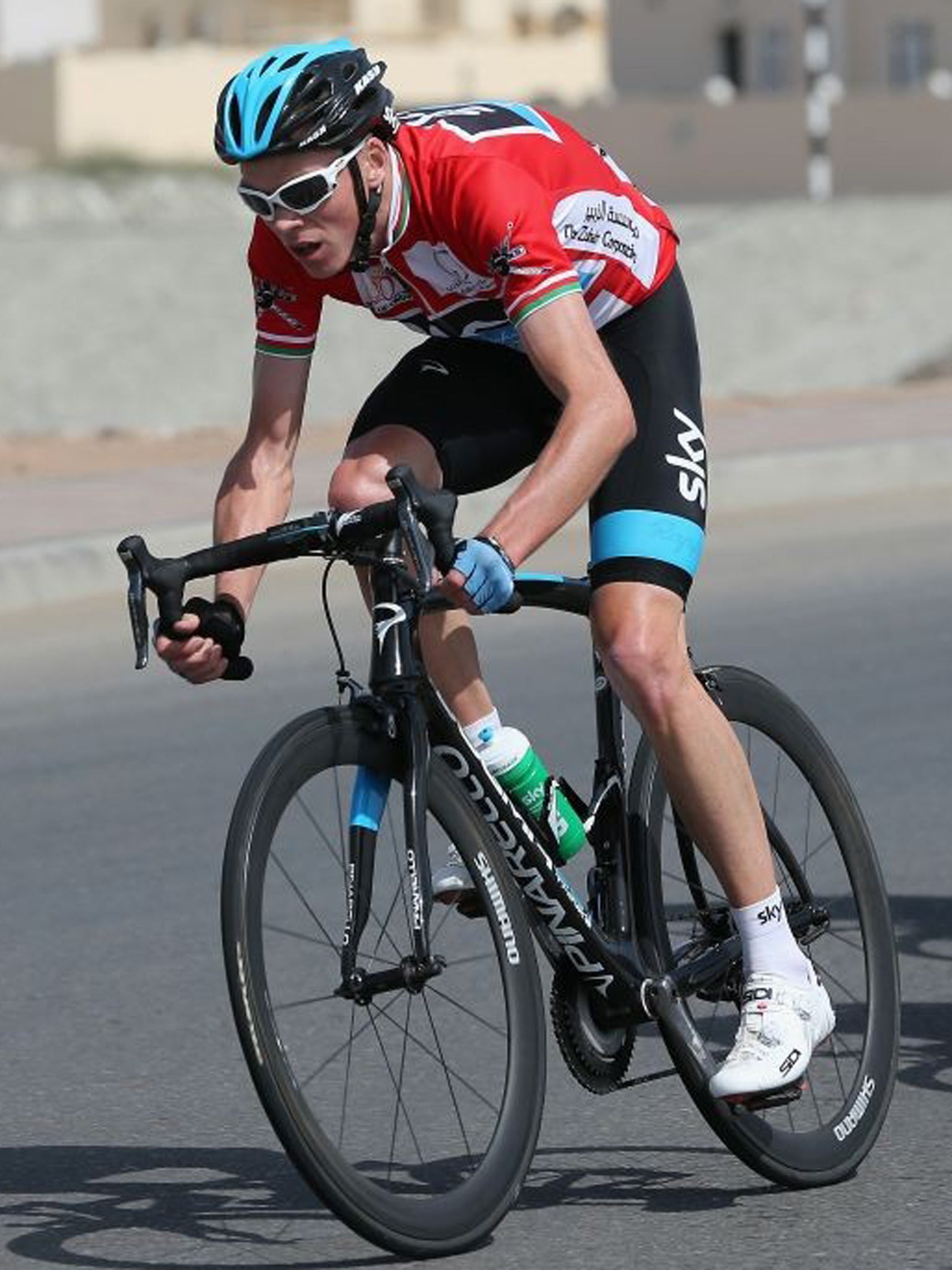 Chris Froome in the fifth day in Oman yesterday